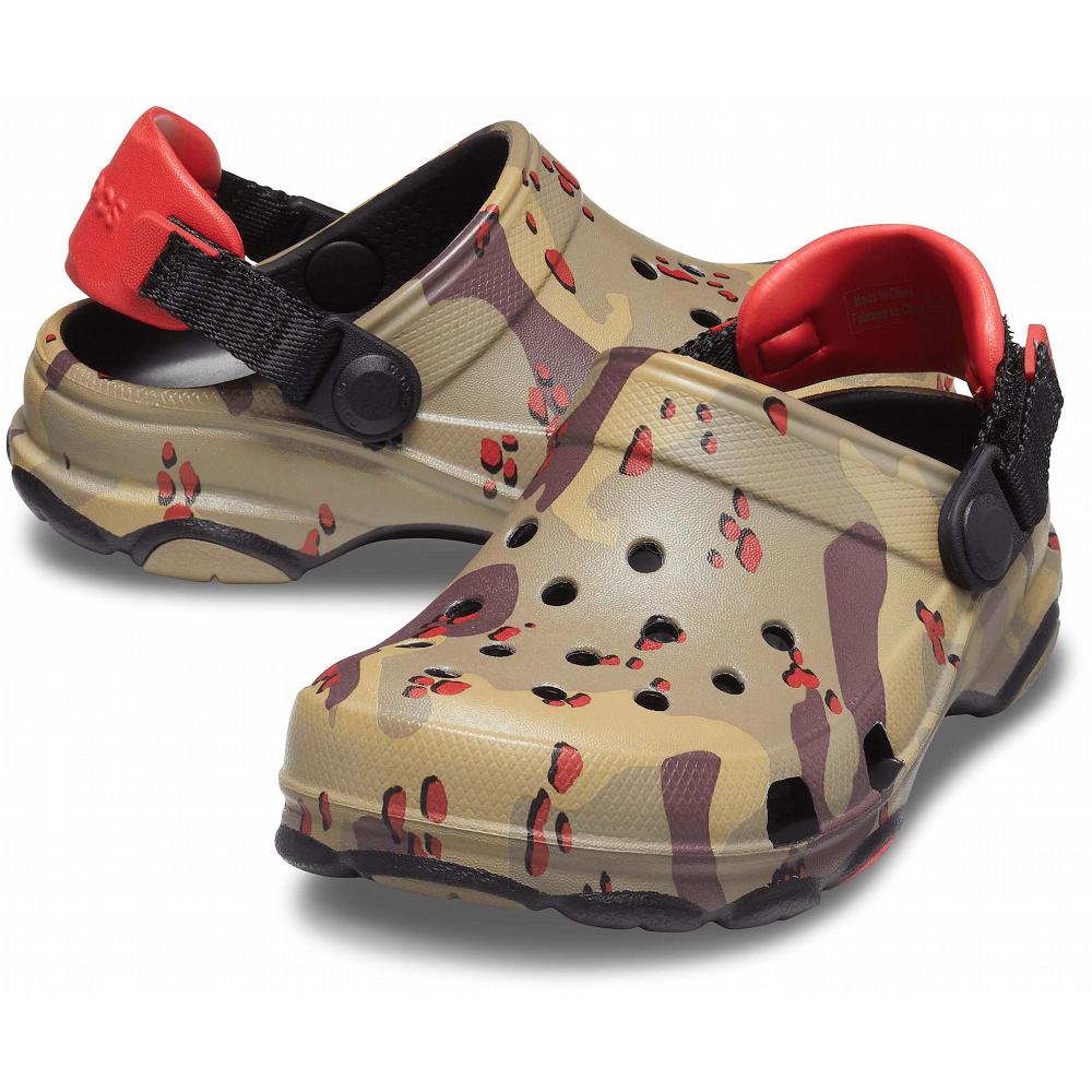 Khaki Girls' Crocs Classic All-Terrain Desert Camo Clogs | NZ 1478CTVE